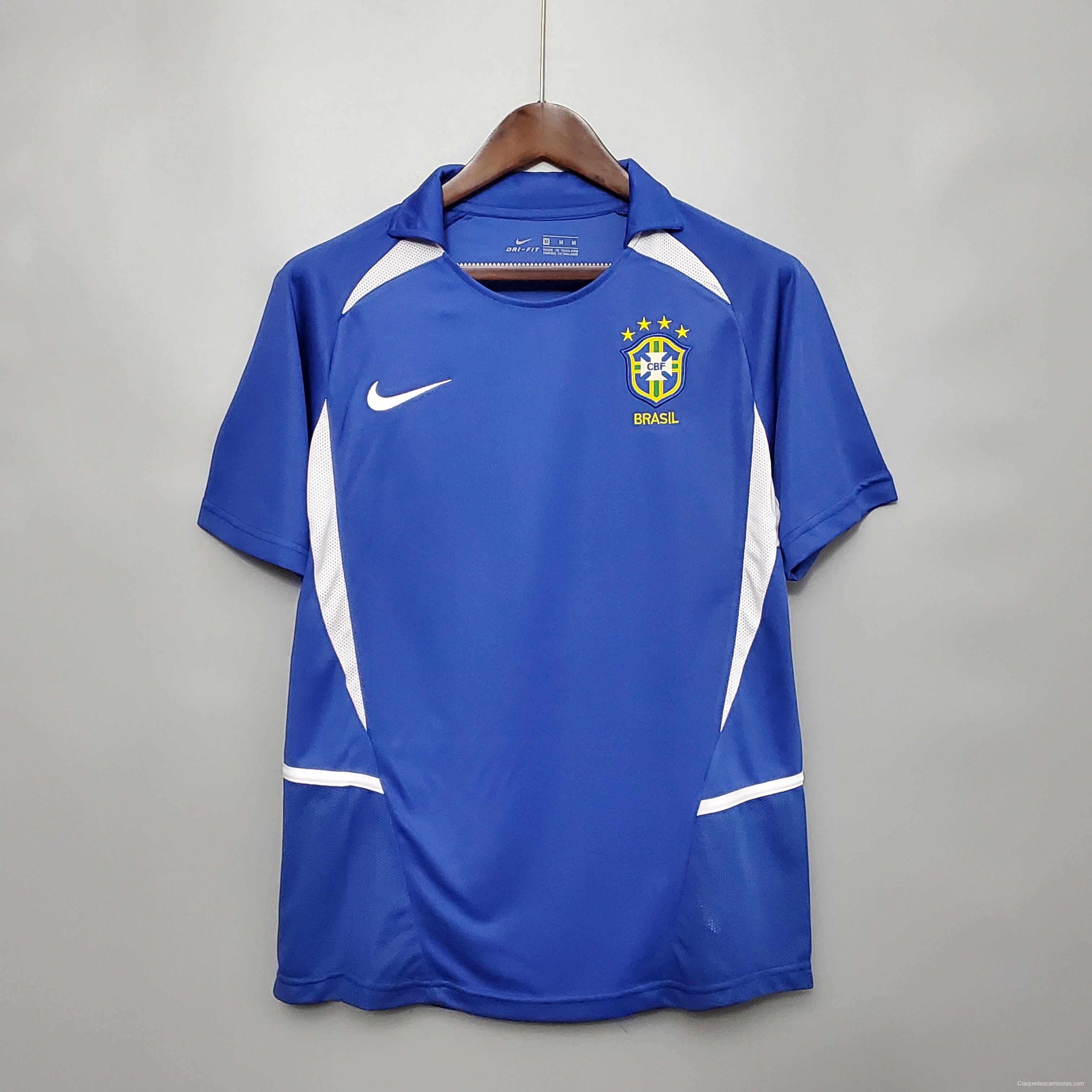 Retro 2002 Brazil away Soccer Jersey