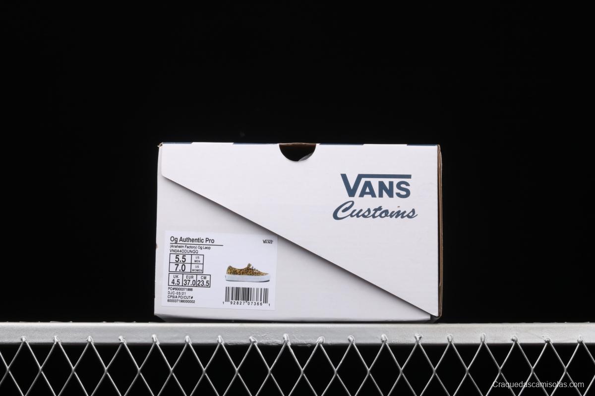 Vans Authentic 2021SS official website limited leopard print low-top casual board shoes VN0AODUNQQ