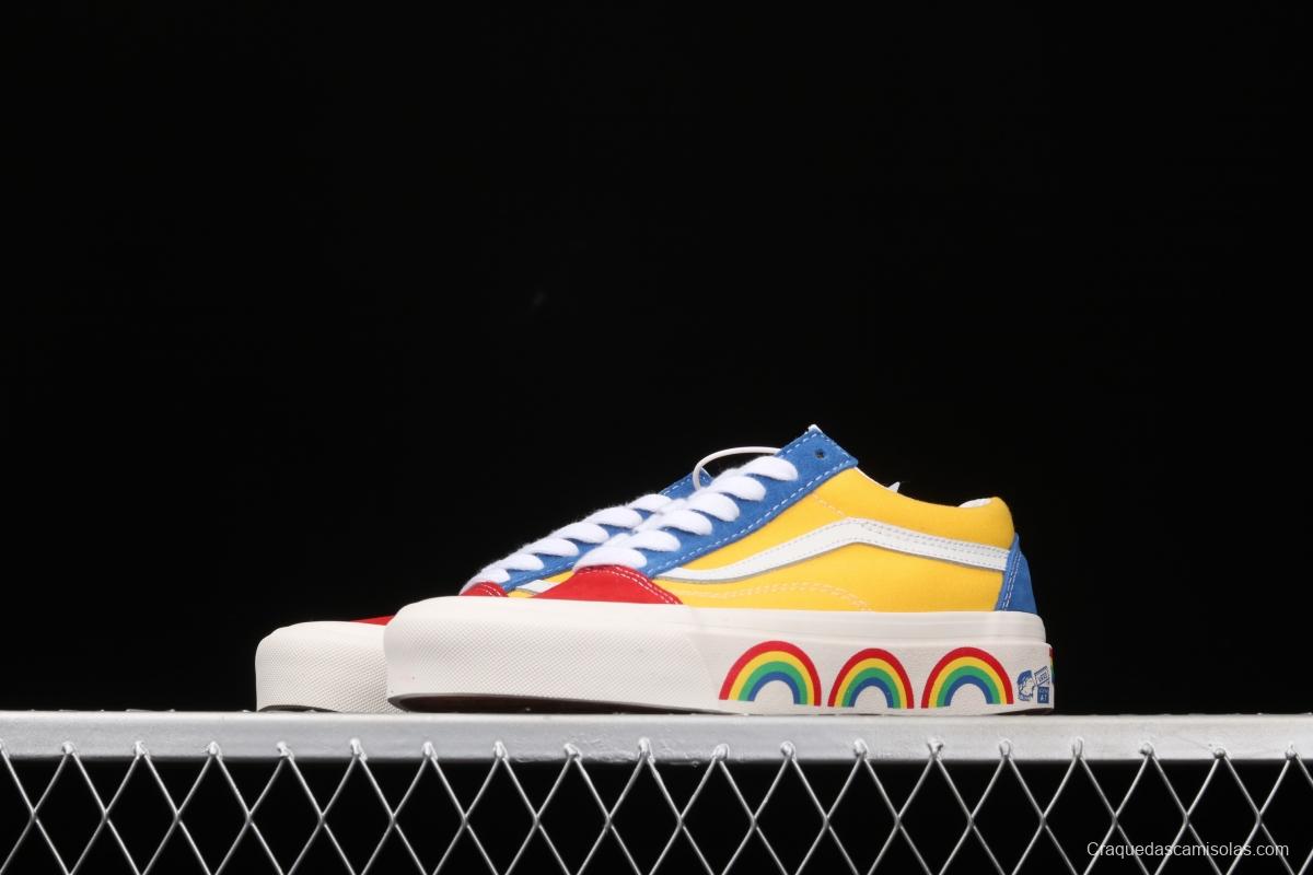 Vans Old Skool 36 limits high-end regional Anaheim color rainbow low-top casual board shoes VN0A54F34SB