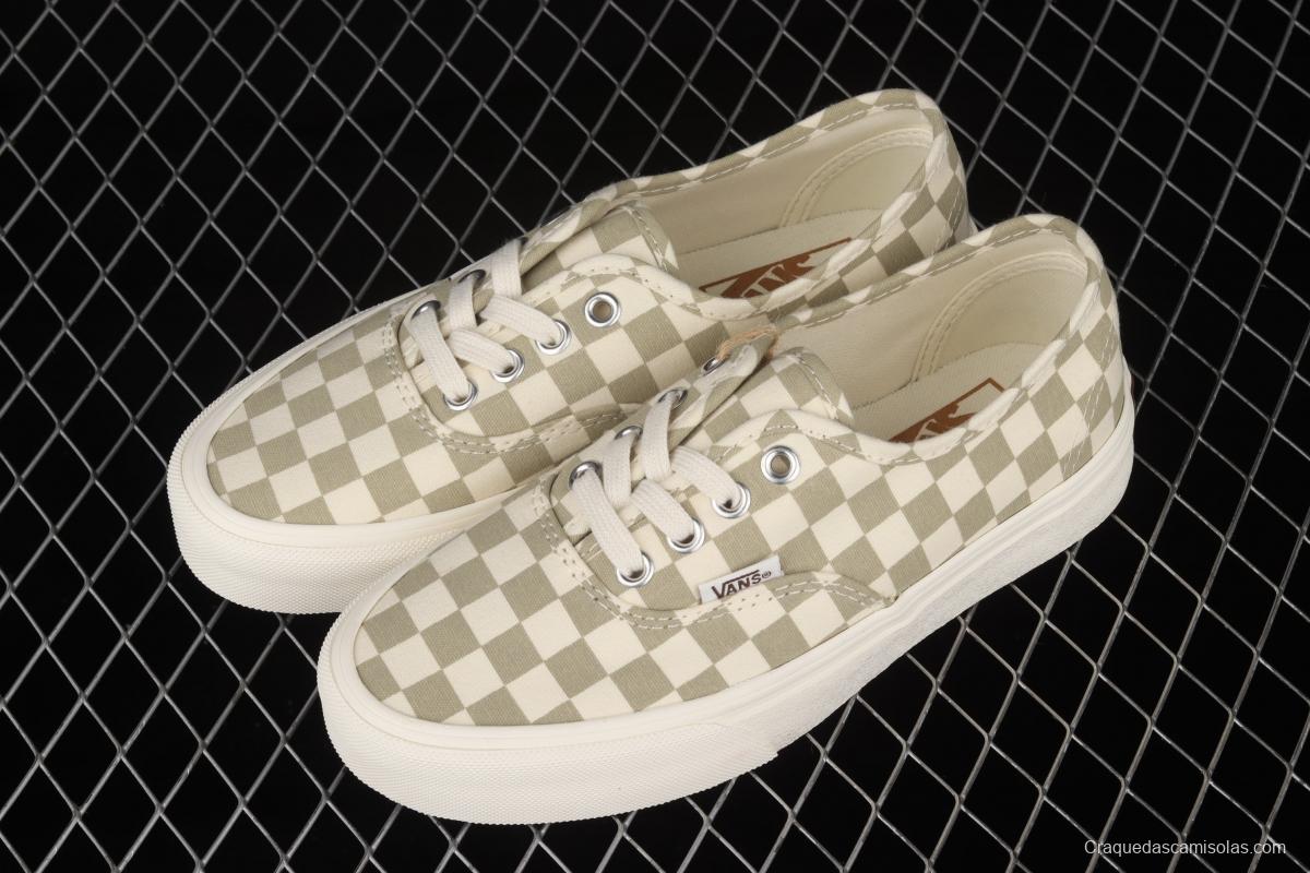 Vans Authentic Classic Anaheim Milk Tea White Brown Chess Lattice low Top Board shoes VN0A5HZS9FO