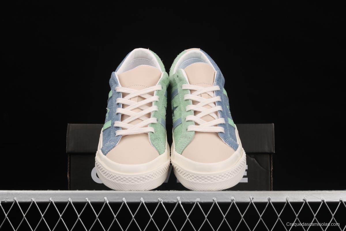 Material Block x Converse One Star ACAdidasmy joint style white and green spliced low-top basketball shoes 170572C