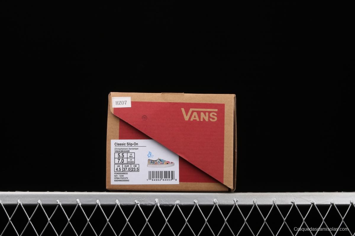 Vans Authentic SF color printing color sole environmental protection lazy man canvas board shoes VN0A3MU646B