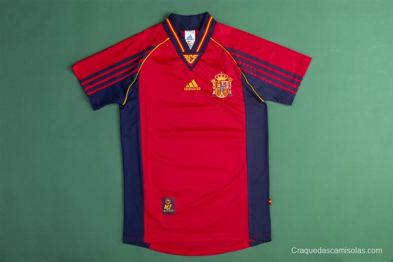 Retro 1998 Spain Home Soccer Jersey