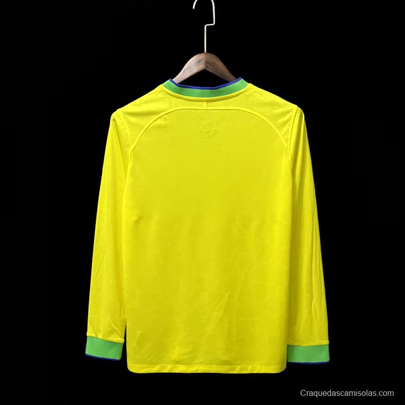 Long sleeve 2022 Brazil Home Jersey