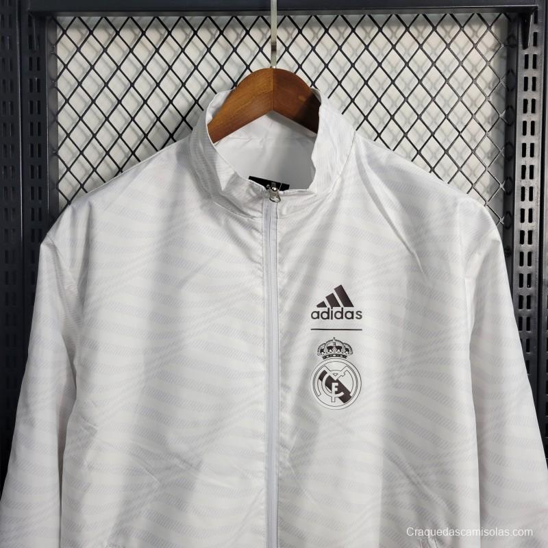 23/24 Reversible Real Madrid White Windbreaker