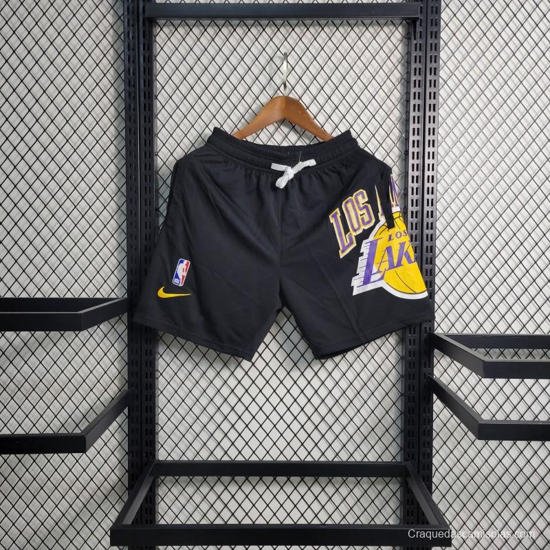 23 24 NBA Lakers Black Shorts