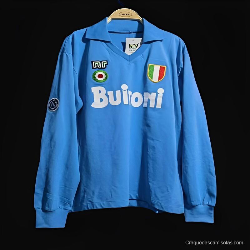 Retro 87/88 SSC Napoli Home Long Sleeve Jersey