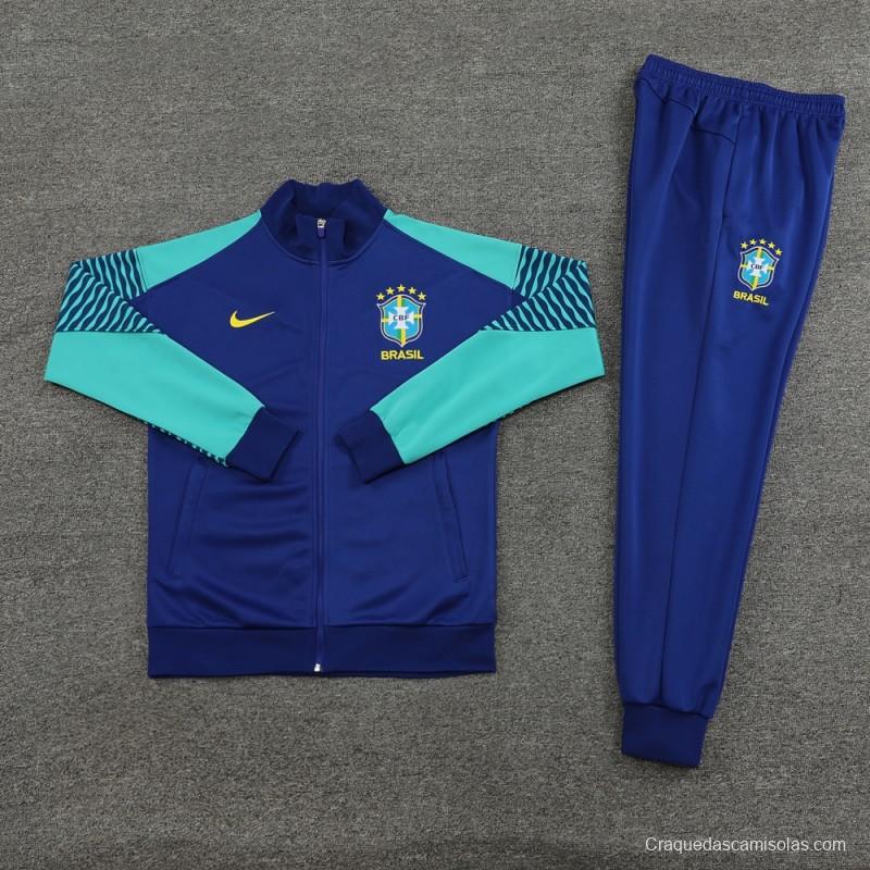 23/24 Brazil Blue Full Zipper Jacket+Pants