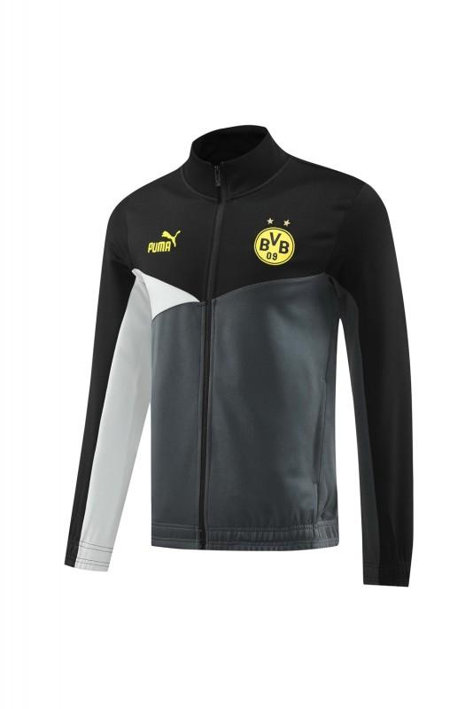 24/25 Borussia Dortmund Grey/Black Full Zipper Jacket +Long Pants